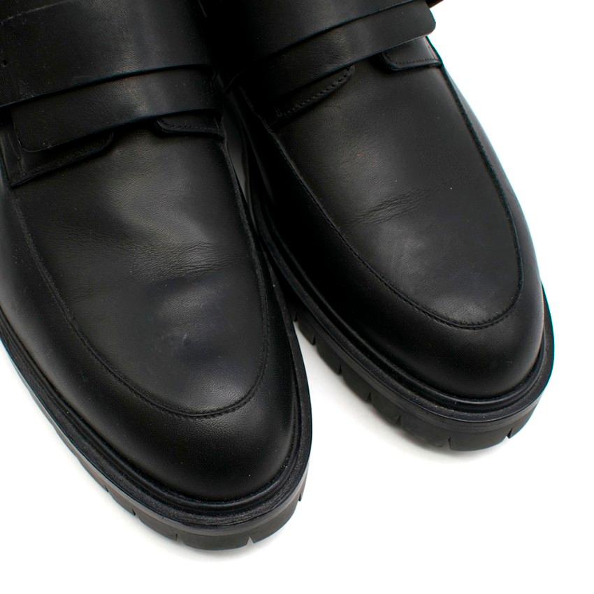 black platform loafers