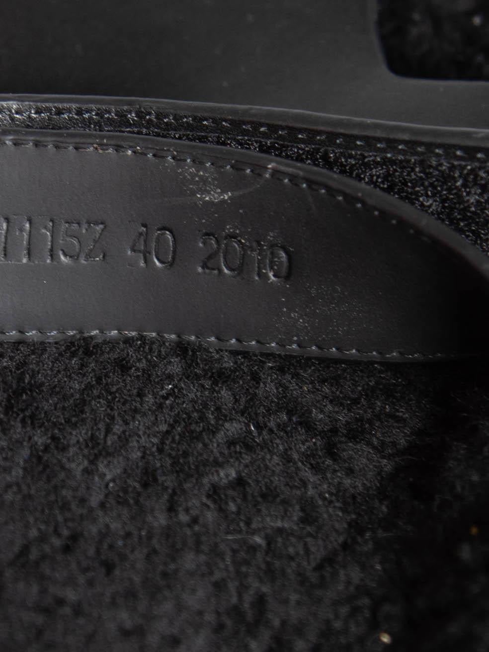 Hermès Schwarz Leder Chypre Sandalen Größe IT 40 im Angebot 2