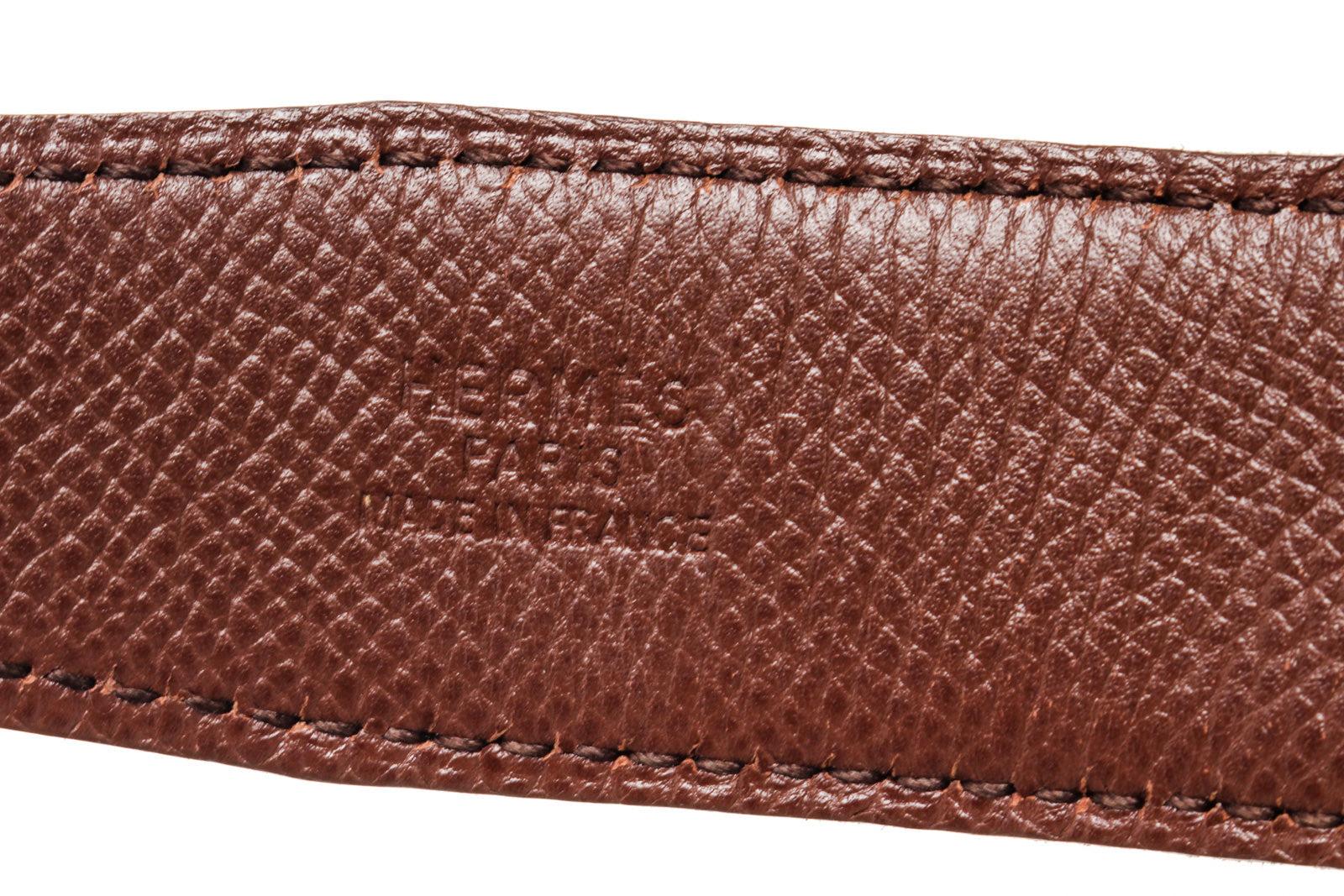 Hermes Black Leather Constance H Belt with leather, silver-tone hardware 2