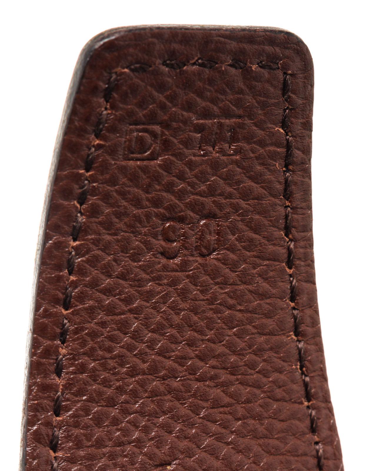 Hermes Black Leather Constance H Belt with leather, silver-tone hardware 3
