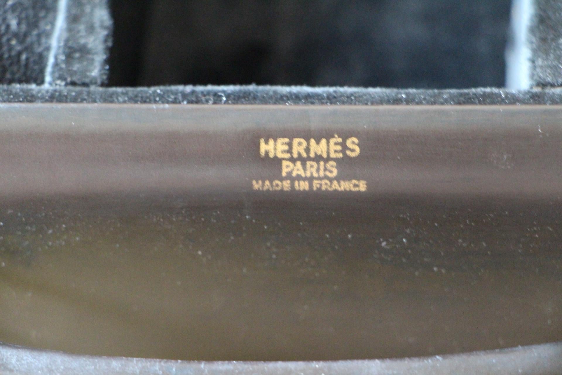 Hermès Black Leather Custom Made Jewelry and Watches Hard Case 12