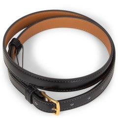 HERMES black leather ETRIVIER 18mm WAISTE Belt 75 Noir Box