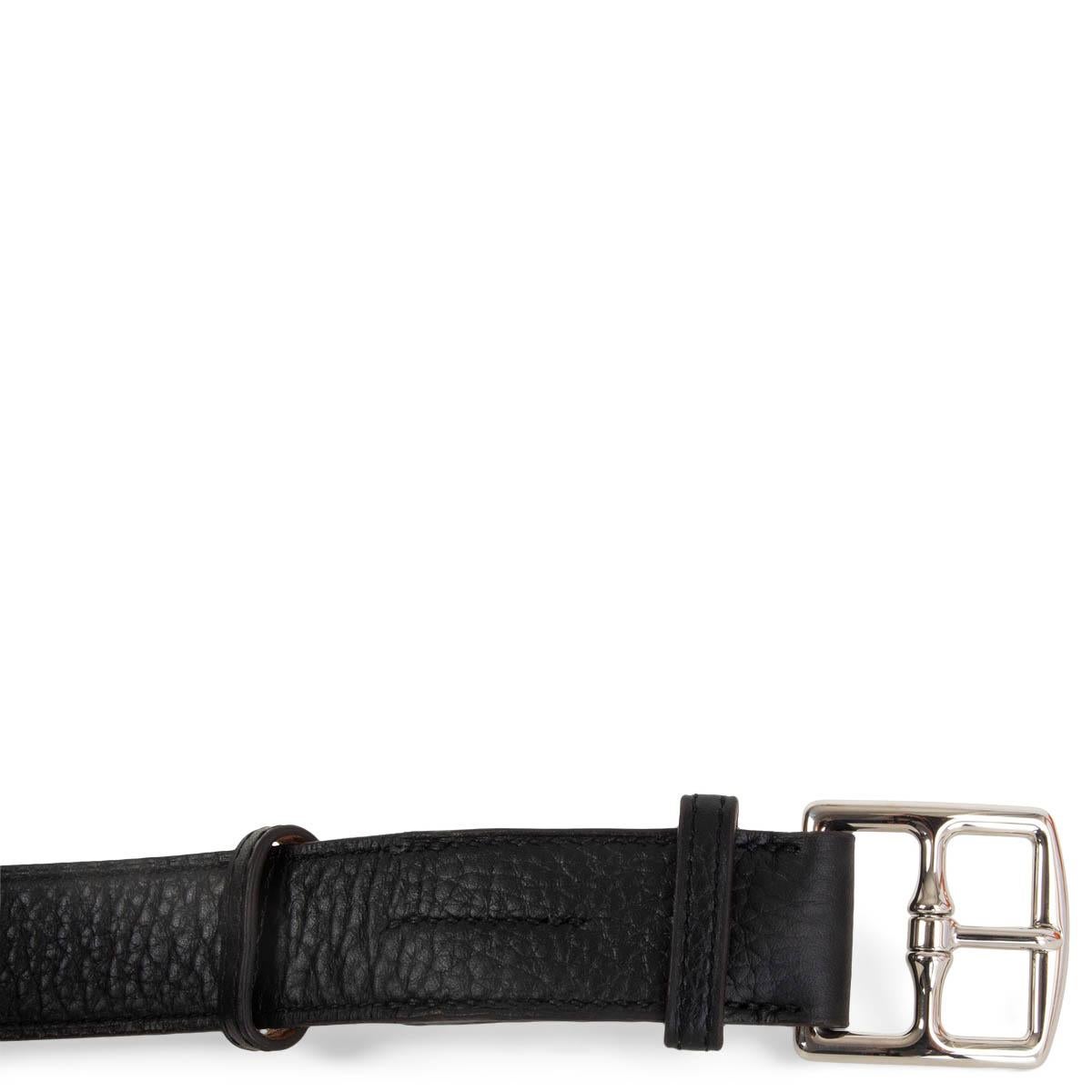 HERMES black leather ETRIVIER 32mm WAISTE Belt 75 Noir Clemence In New Condition For Sale In Zürich, CH