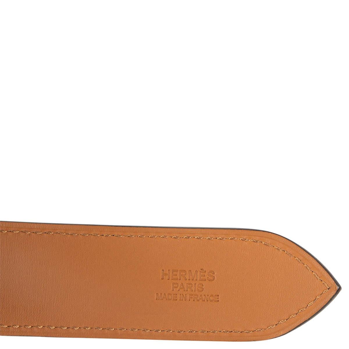 HERMES pelle nera ETRIVIER 32mm Cintura 75 Noir Clemence in vendita 1