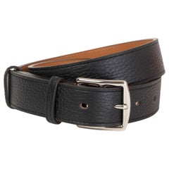 HERMES schwarzes Leder ETRIVIER 32 mm WAISTE Gürtel 75 Noir Clemence