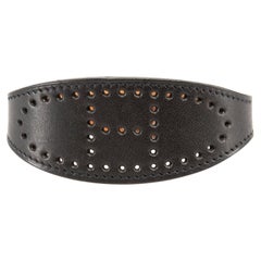 Bracciale Evelyne traforato in pelle nera di Hermès