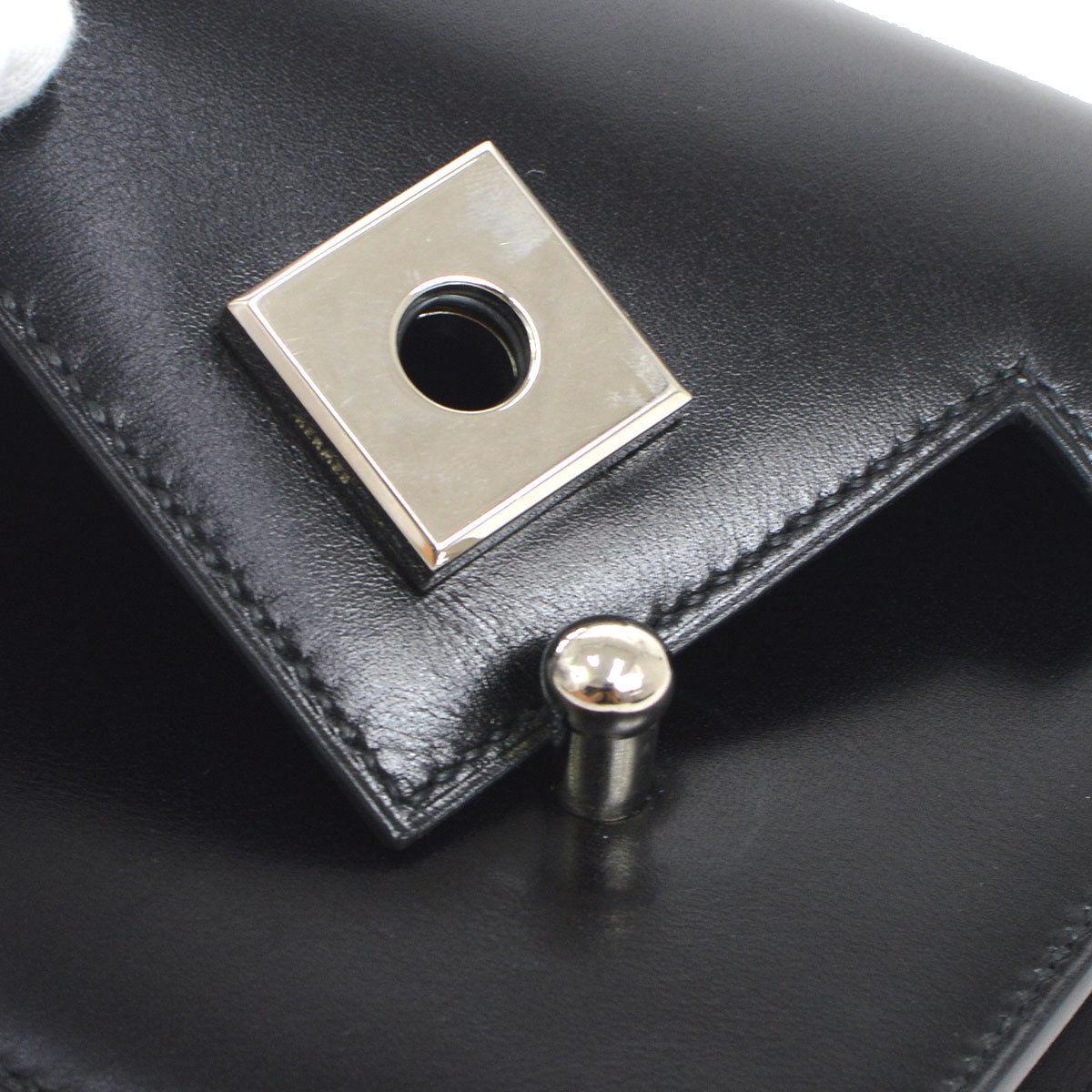 Hermes Black Piano Leather Evening Stud Evening Top Handle Satchel Kelly Style Bag

Leather
Silver tone hardware
Leather lining
Made in France
Date code present
Handle drop 4.75