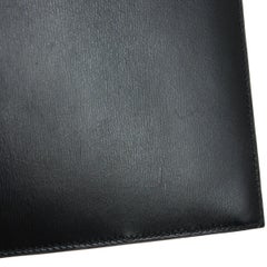 Hermes Black Leather Gold 'H' Logo 2 in 1 Clutch Envelope Shoulder Bag in Box
