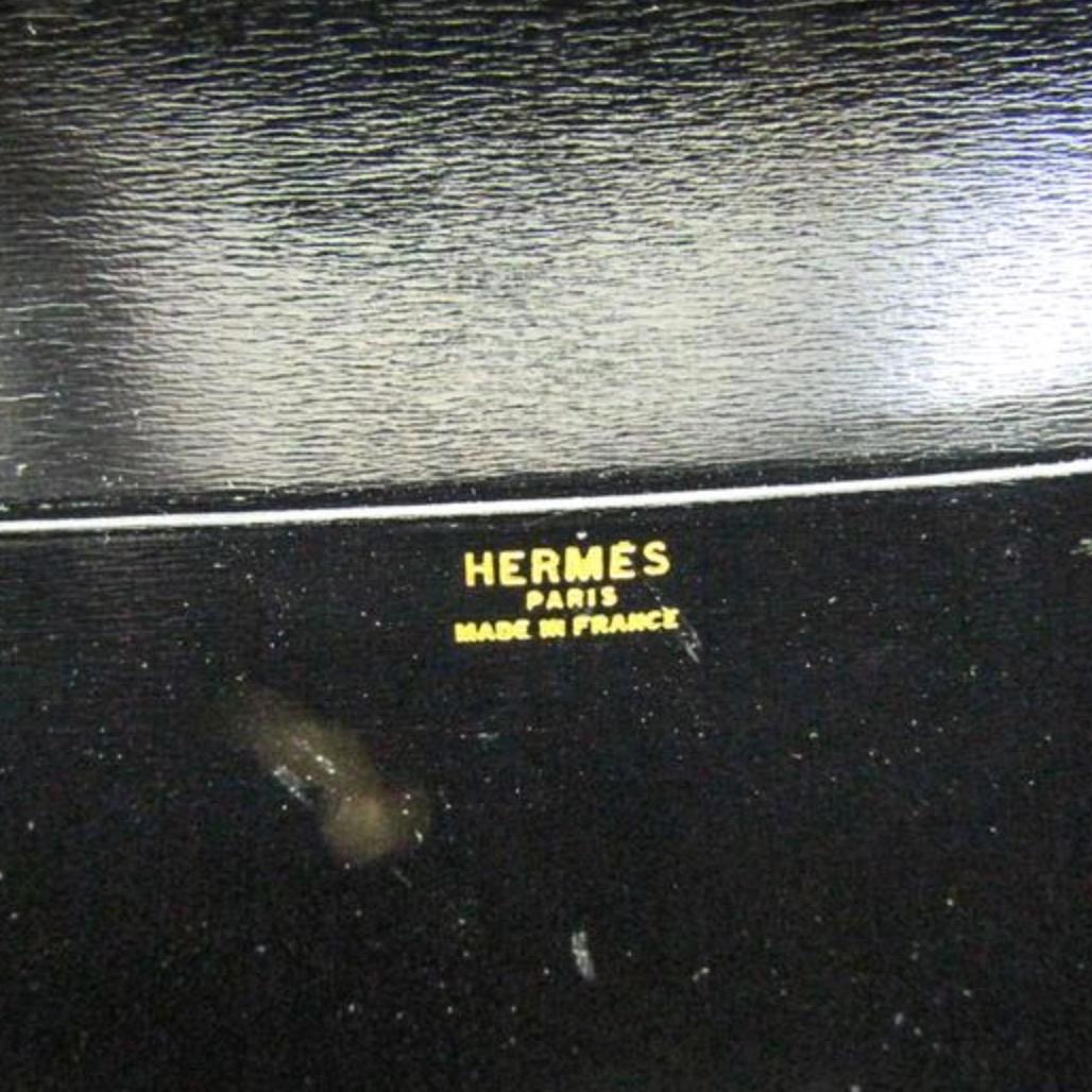 Hermes Black Leather Gold Hobo Carryall Evening Top HandleShoulder Flap Bag II 2