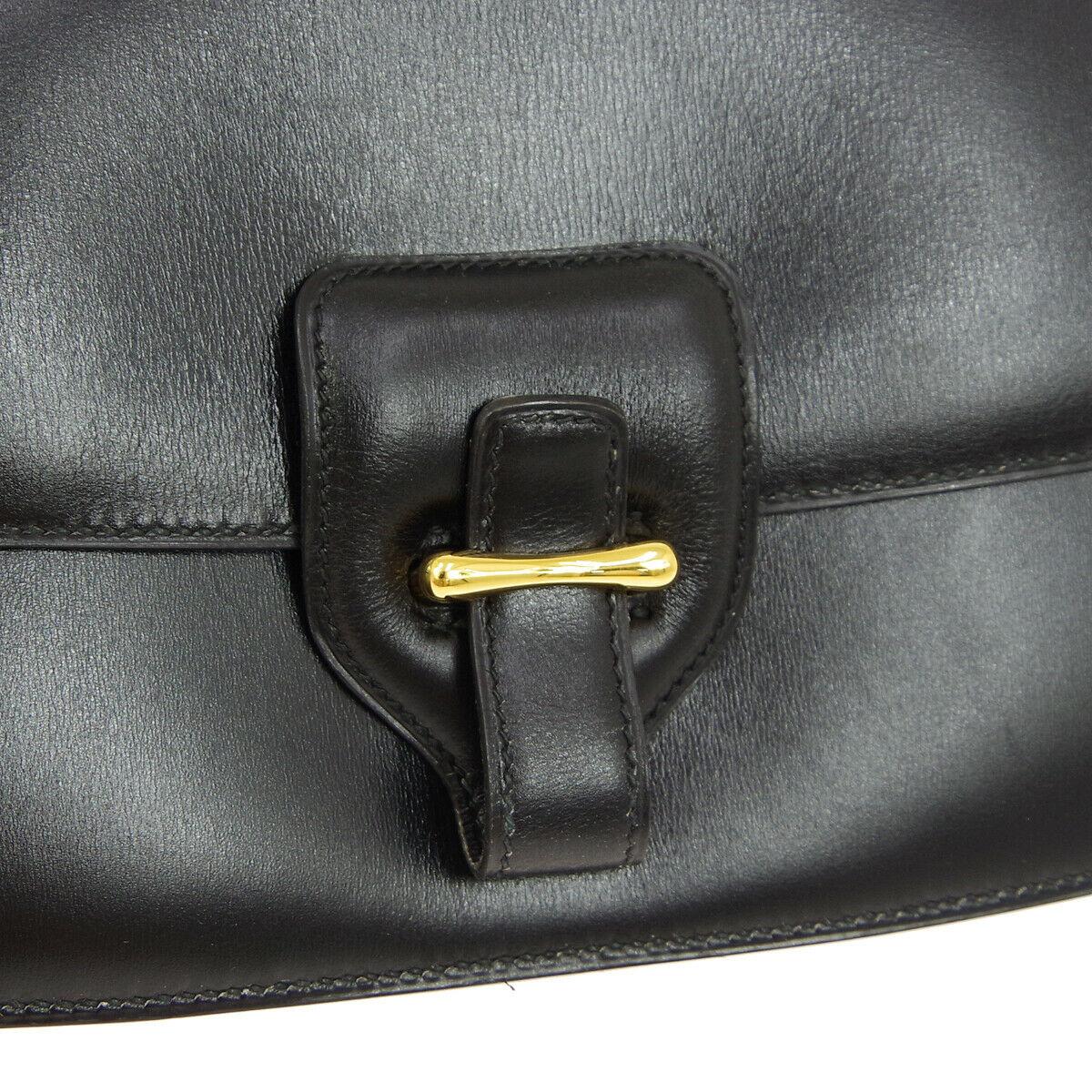 Hermes Black Leather Gold Saddle Fold In Flap Shoulder Bag in Box 

Leather
Gold tone hardware
Leather lining
Made in France
Shoulder strap drop 16