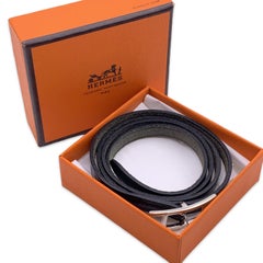 Hermes Black Leather Hapi 4 Tour Bracelet Palladium Buckle