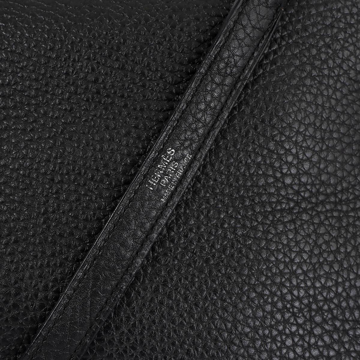 HERMES black leather KELLY 35 RETOURNE Bag w Palladium For Sale 2