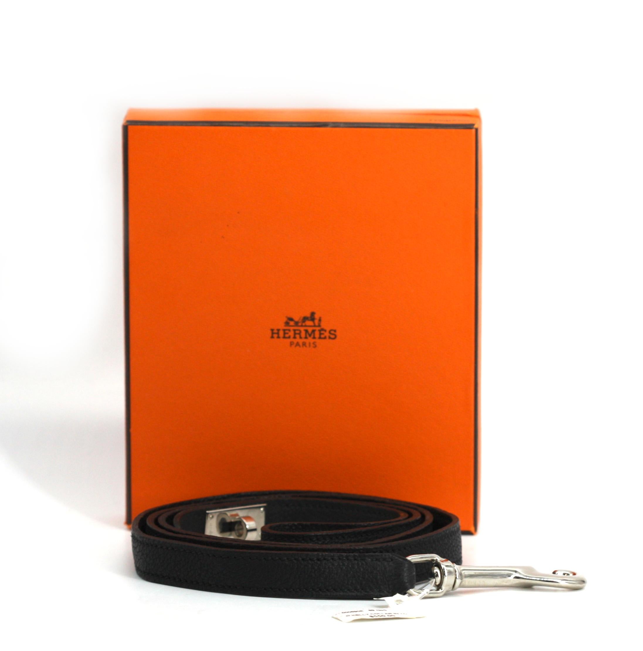 da uomo o donna Guinzaglio per cani Hermes Kelly in pelle nera in vendita