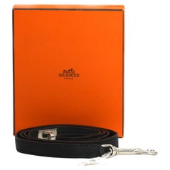 Vintage Hermes Black Leather Kelly Dog Lead / Leash