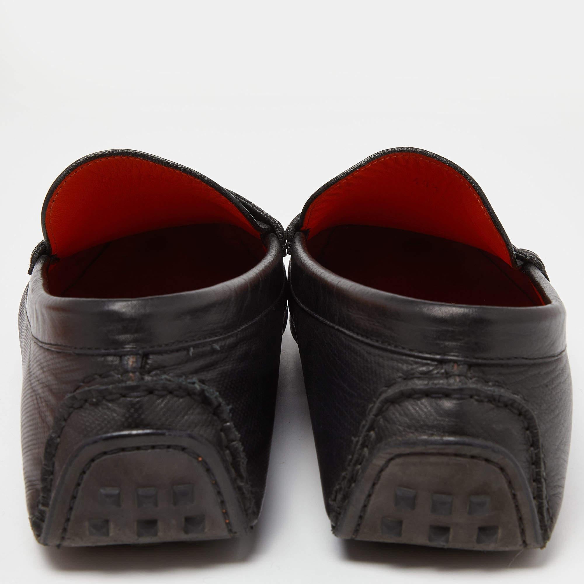 Hermes Kennedy Slip On Loafers en cuir noir Taille 40.5 en vente 4