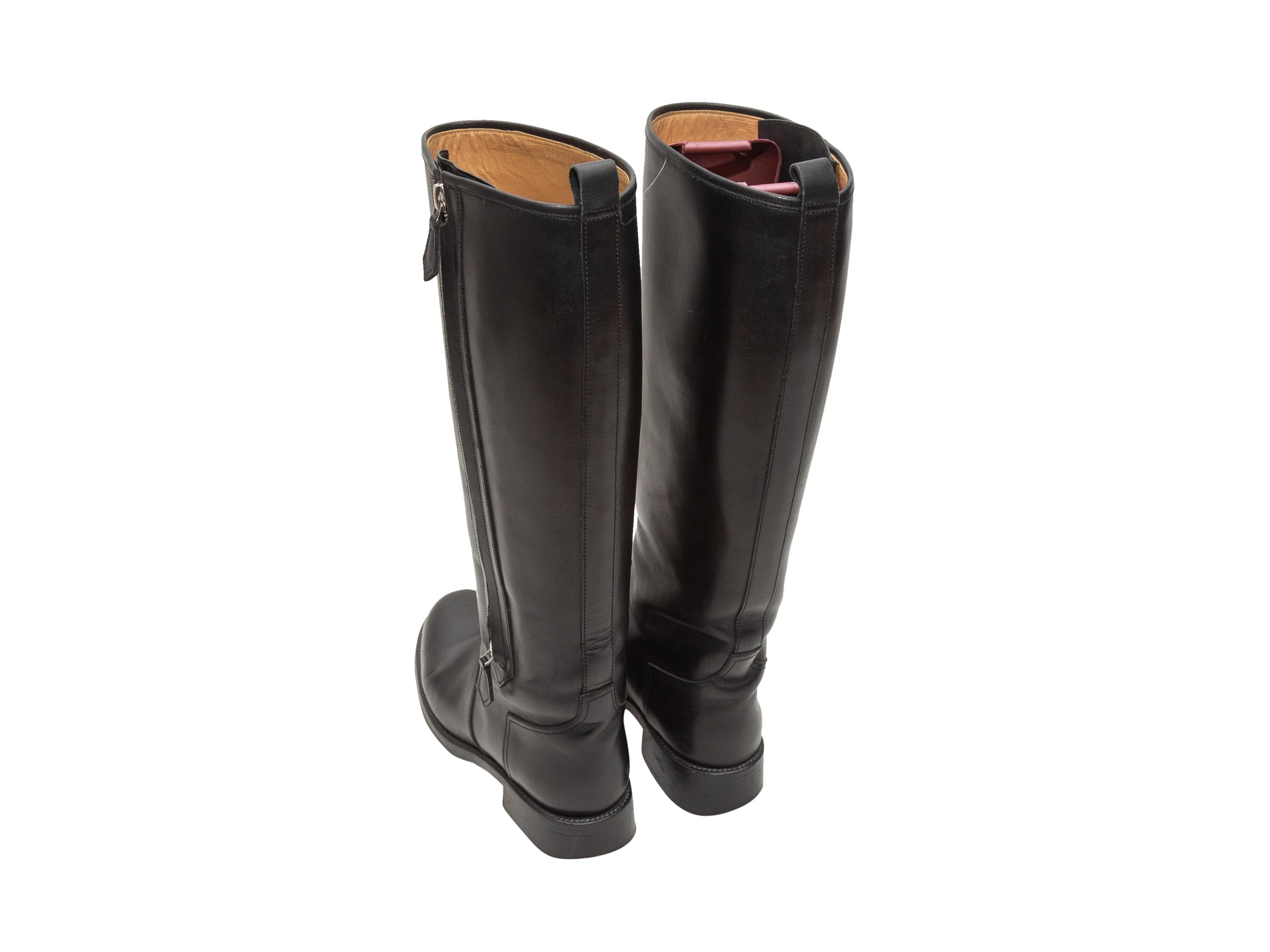 Botas de montar Hermes de piel negra hasta la rodilla Negro