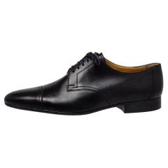 Hermes Black Leather Lace Up Oxfords Size 42