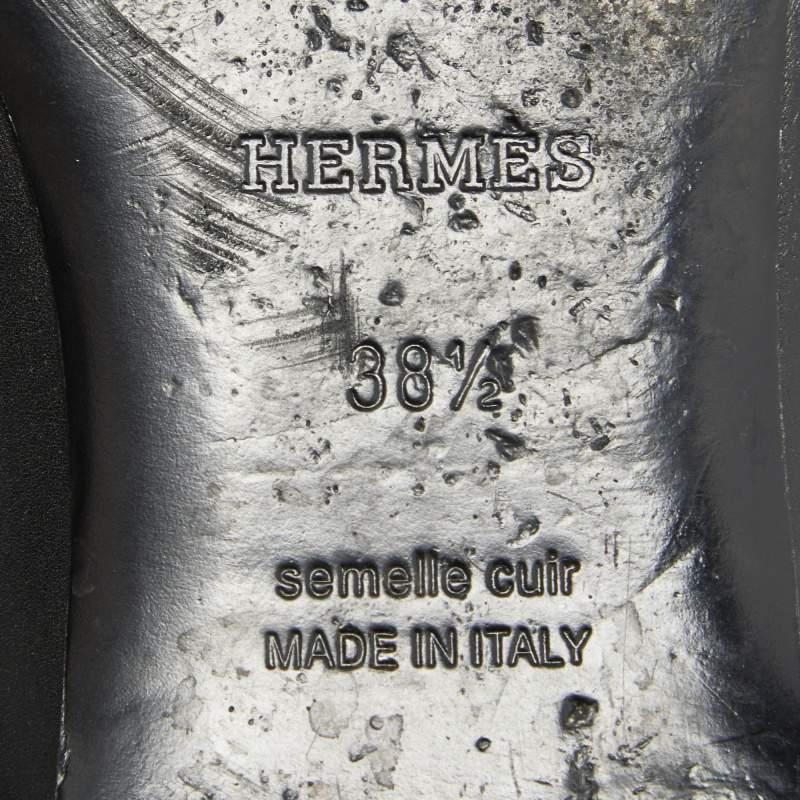 Women's Hermes Black Leather Laura Ballet Flats Size 38.5
