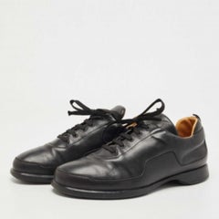 Hermes Black Leather Low Top Sneakers Size 45