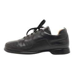 Hermes Zapatillas de cuero negro talla 45