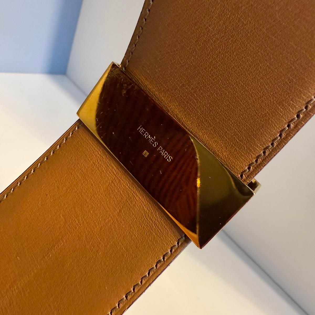 Hermès Black Leather Médor Belt GHW For Sale 4