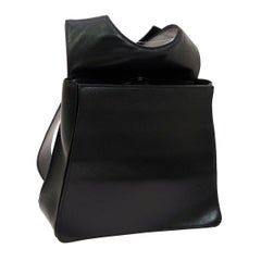 Hermes Black Leather Men's Women's Carryall Travel Shoulder Backpack Bag