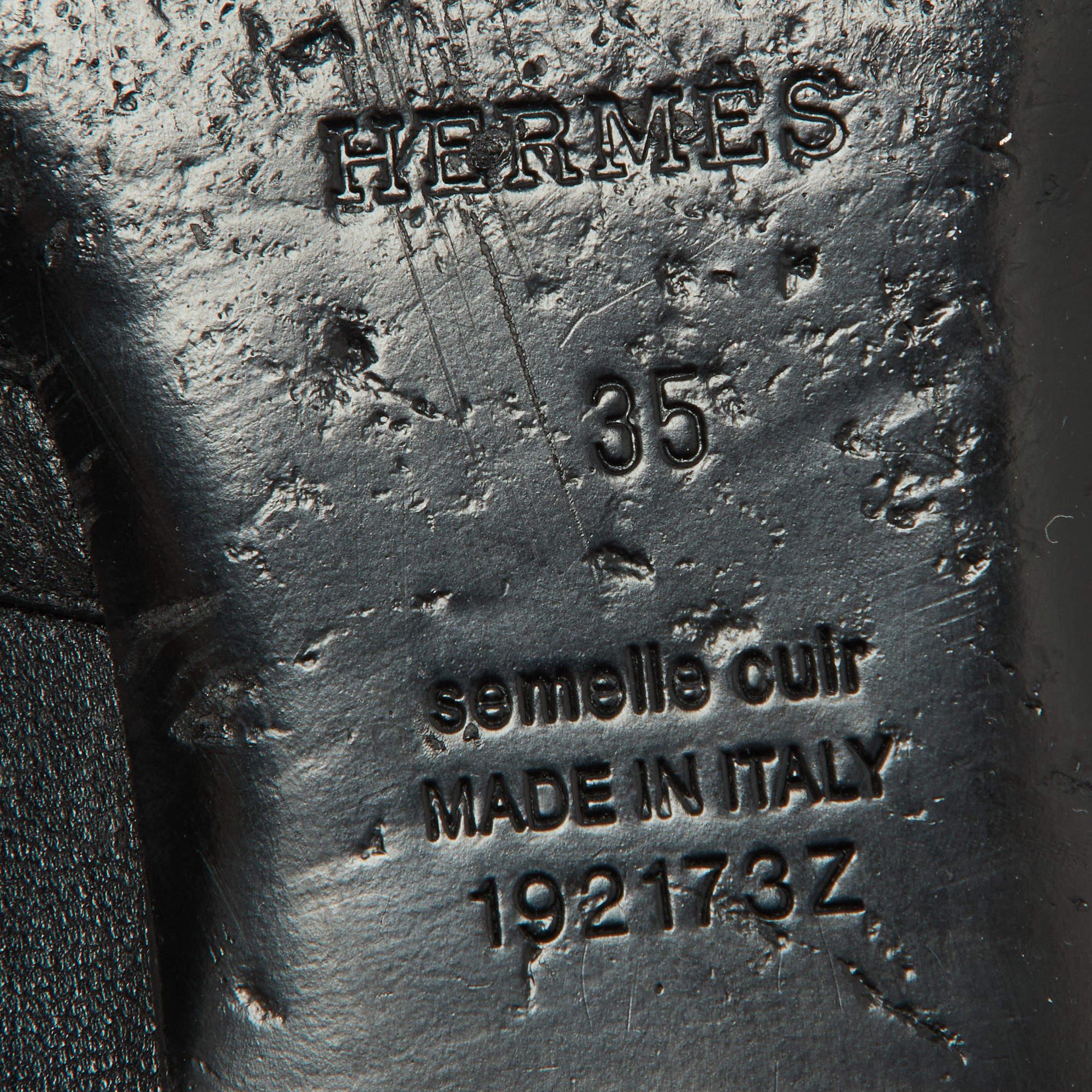 Hermes Black Leather Oz Mules Size 35 1