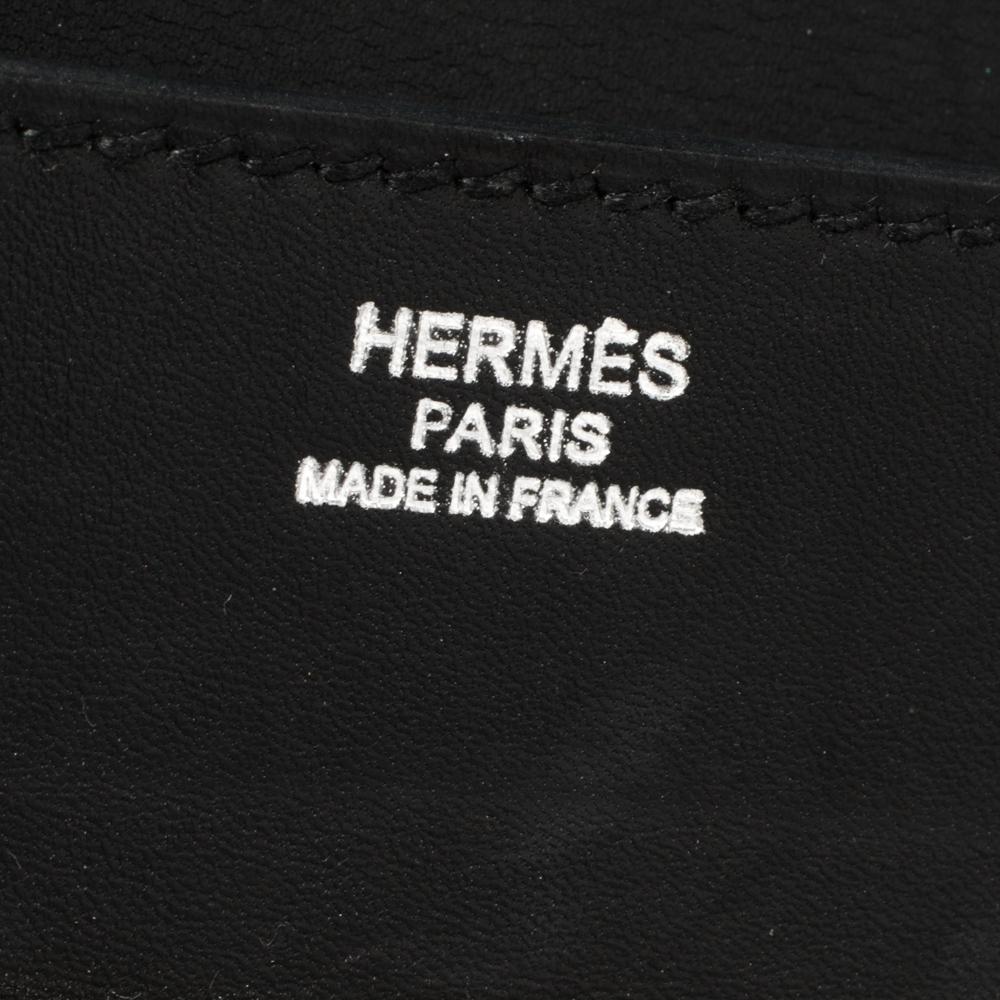 Hermes Black Leather Palladium Hardware Goodlock Clutch 8