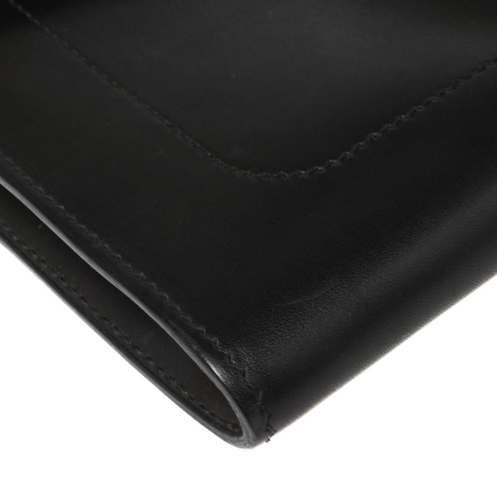 Hermes Black Leather Palladium Hardware Goodlock Clutch 5