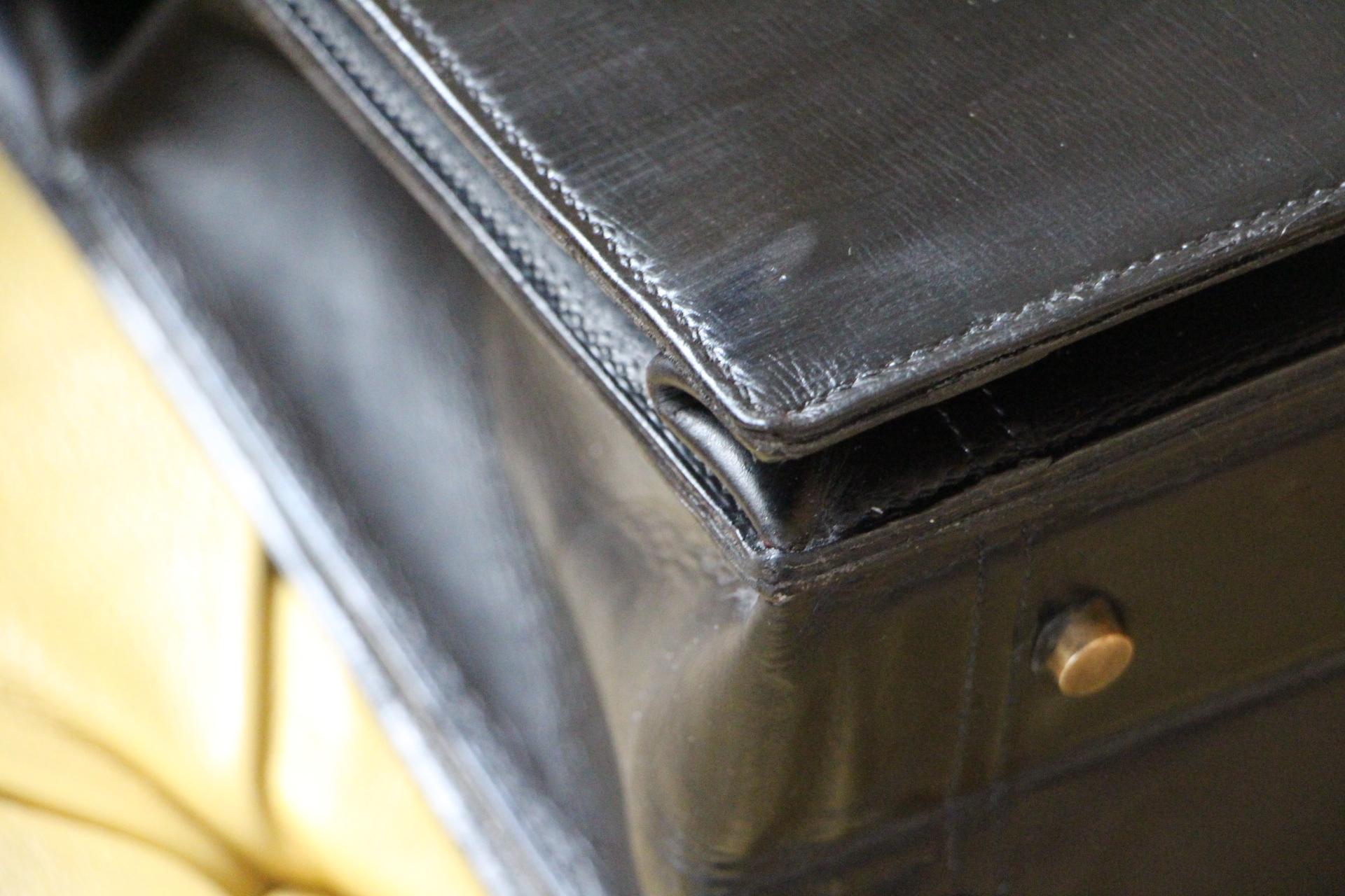 Hermès Black Leather Pilot or Doctor's Briefcase 5