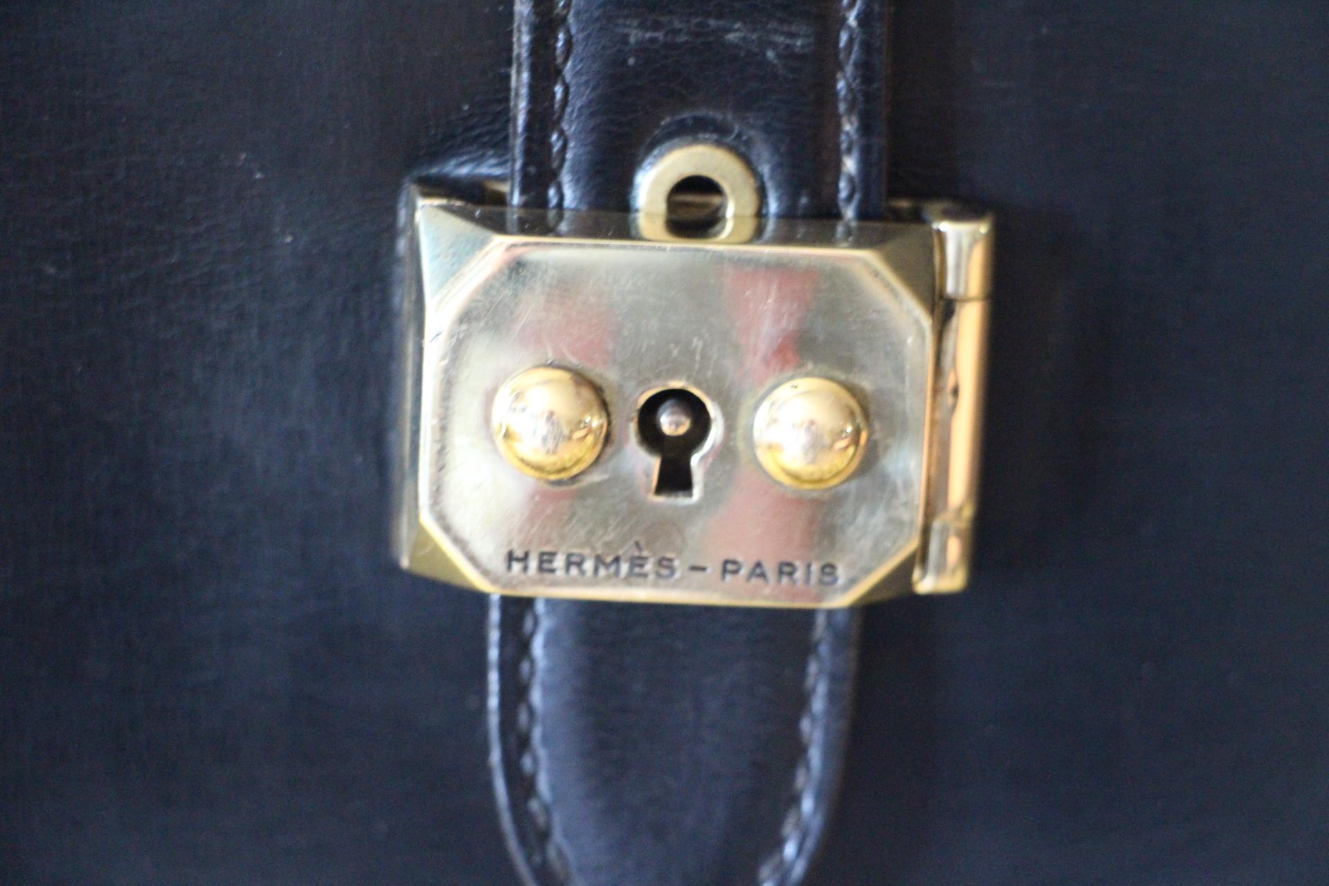 Hermès Black Leather Pilot or Doctor's Briefcase 6