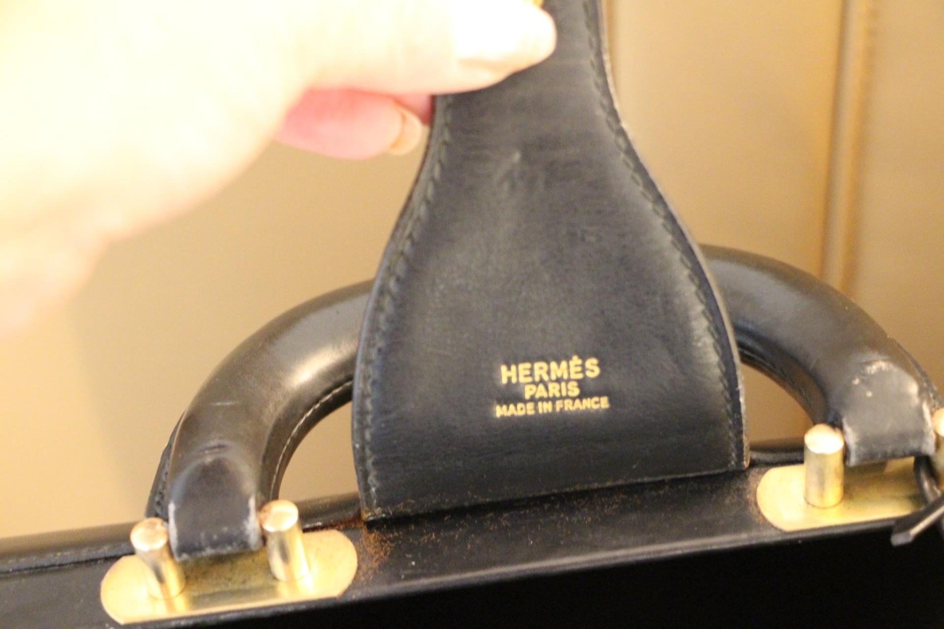 Hermès Black Leather Pilot or Doctor's Briefcase 5