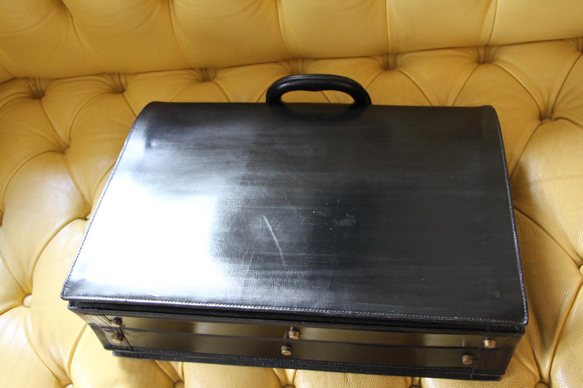 Hermès Black Leather Pilot or Doctor's Briefcase 13