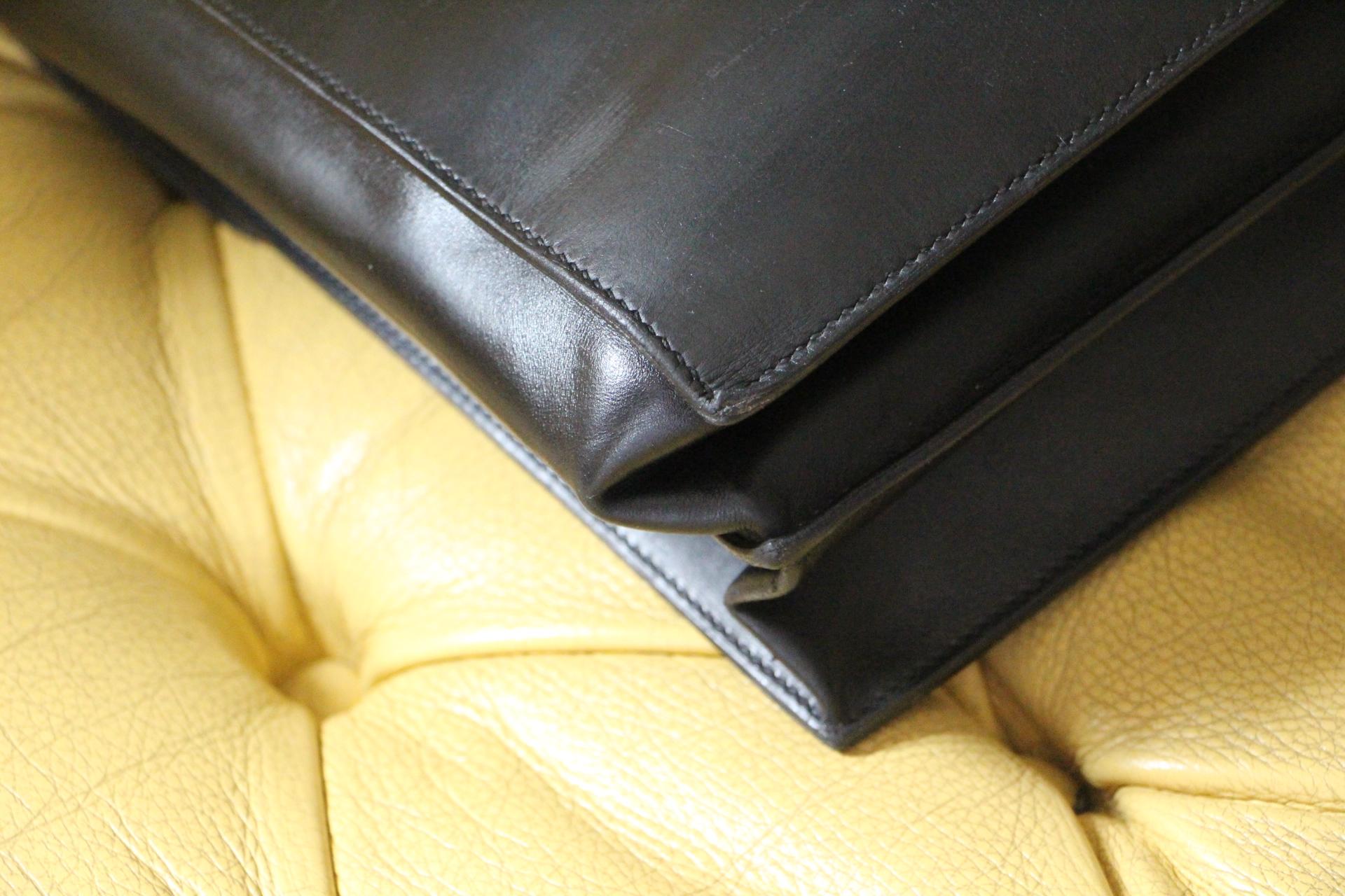 Hermes Black Leather Sac A Depeches Briefcase 6