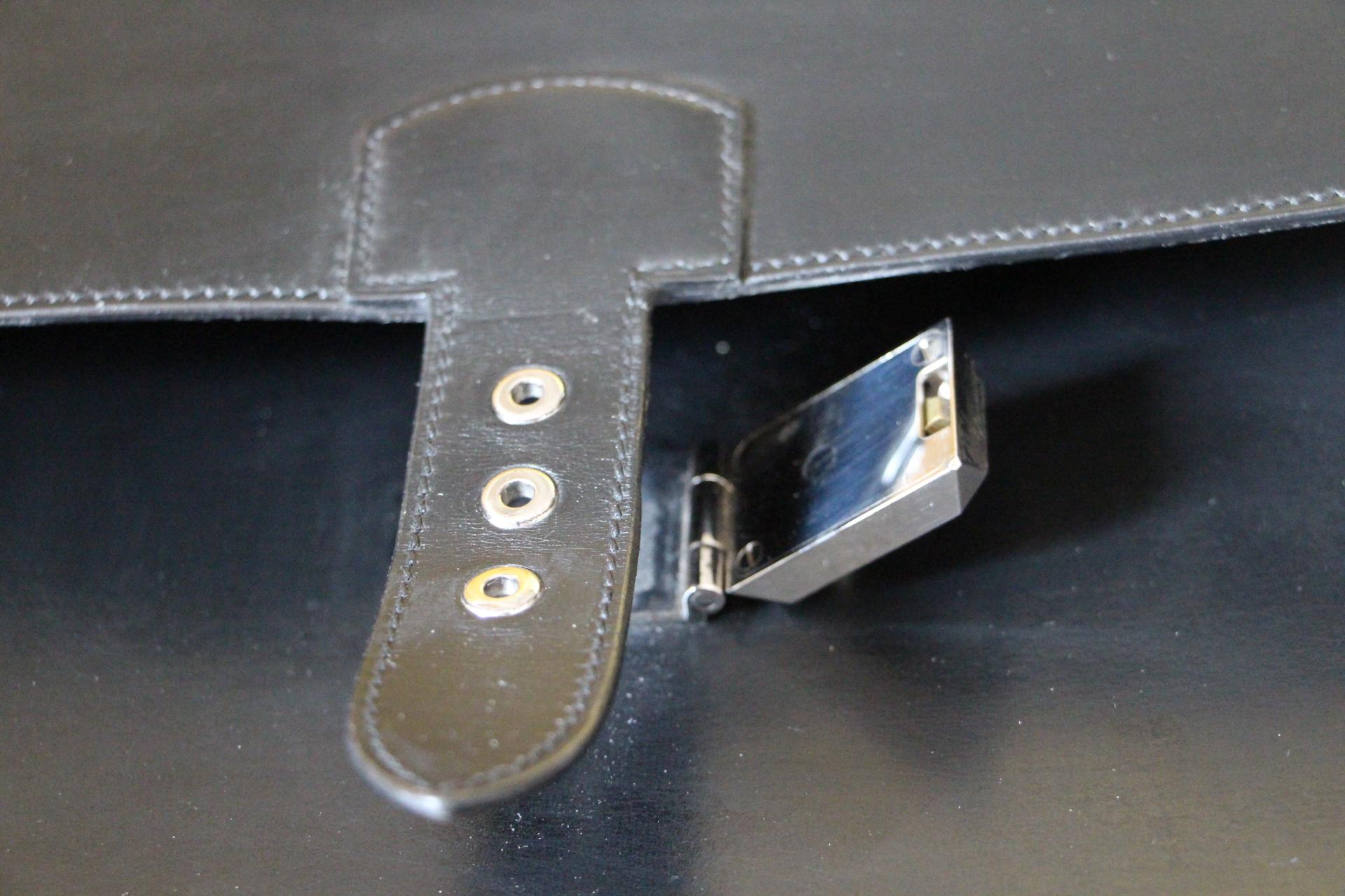 Hermes Black Leather Sac A Depeches Briefcase 7