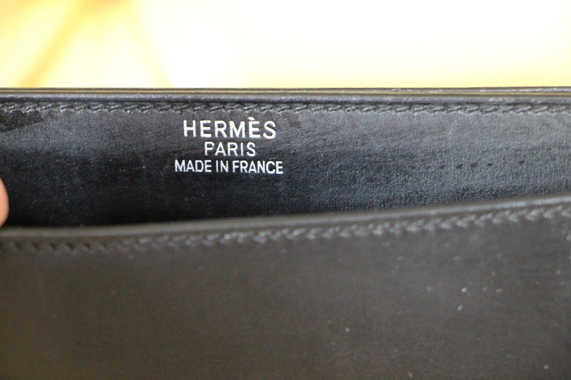 Hermes Black Leather Sac A Depeches Briefcase 8