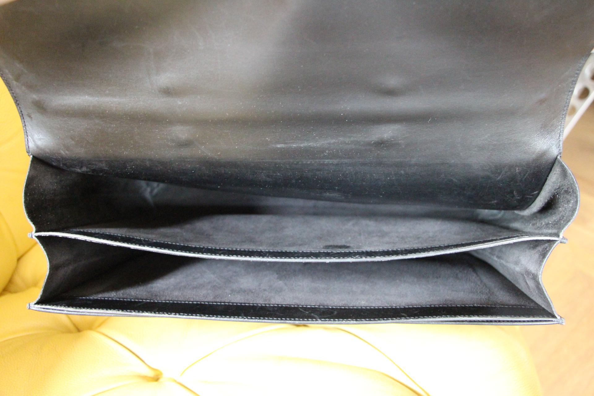 Hermes Black Leather Sac A Depeches Briefcase 9