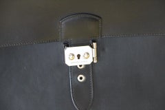 Hermes Sac A Depeches Aktentasche aus schwarzem Leder