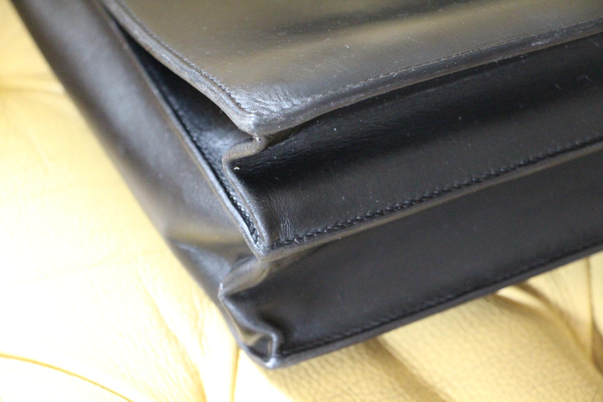 Hermes Black Leather Sac A Depeches Briefcase 3