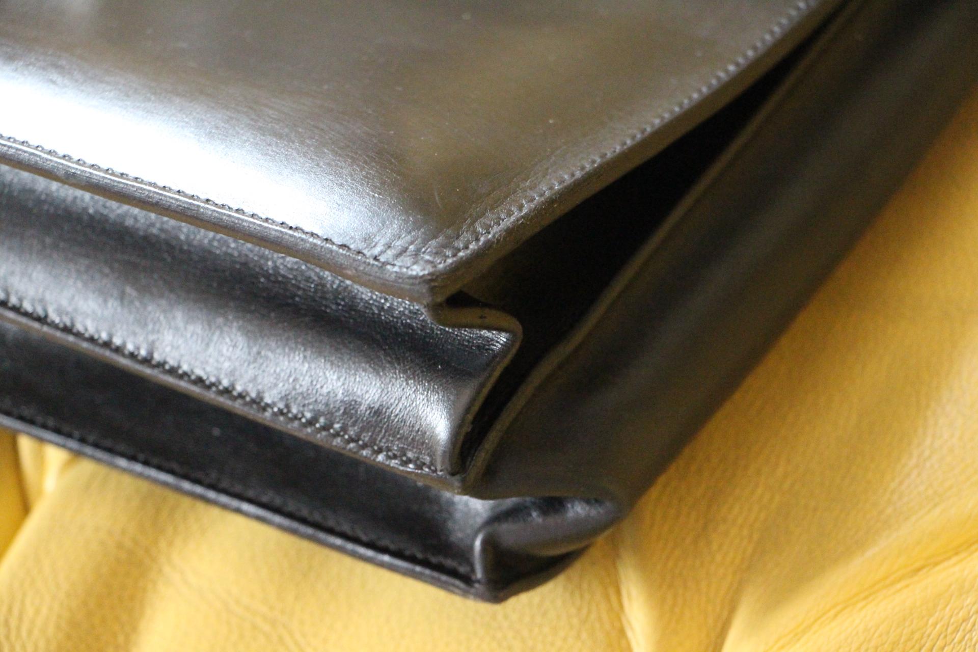 Hermes Black Leather Sac A Depeches Briefcase 4