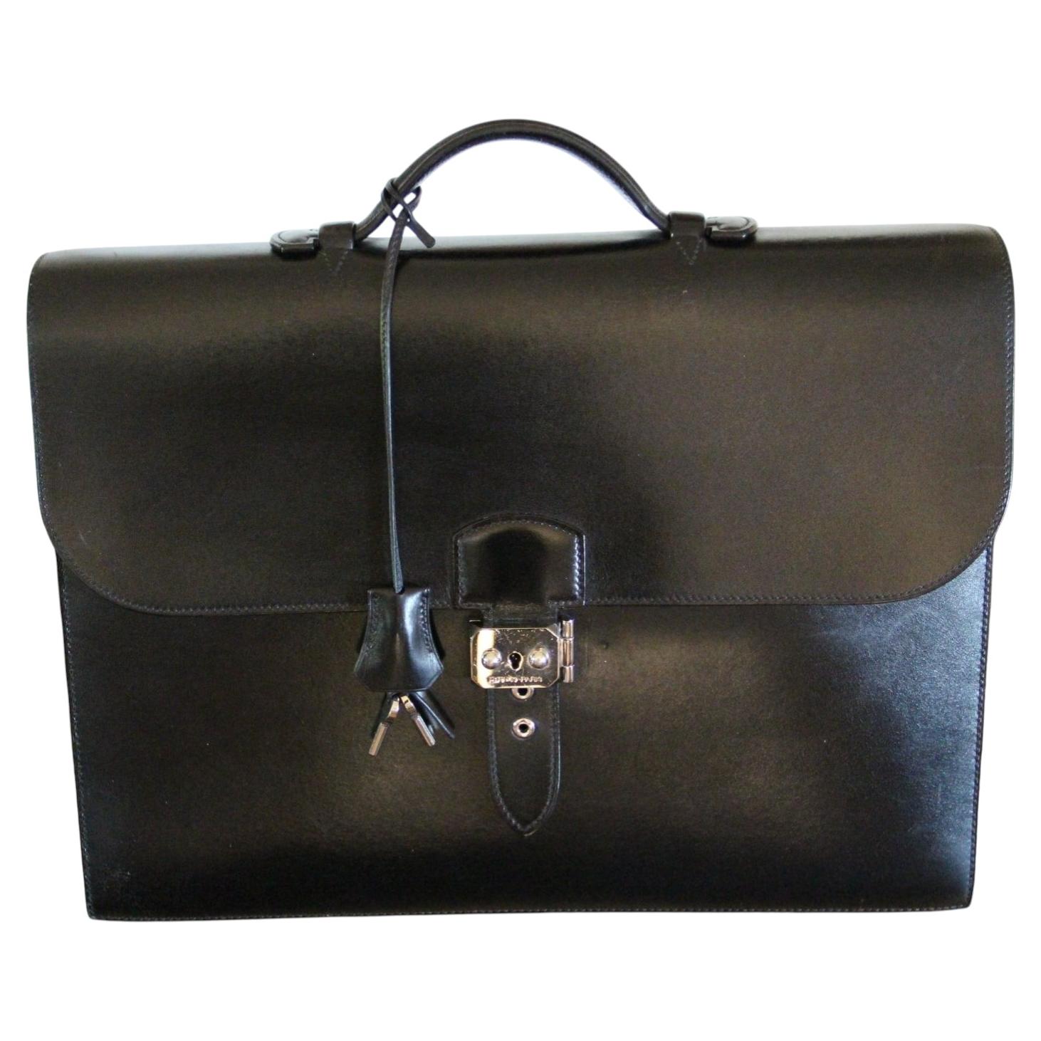 Cartella Hermes in pelle nera Sac A Depeches, Cartella Hermes, Borsa Hermes