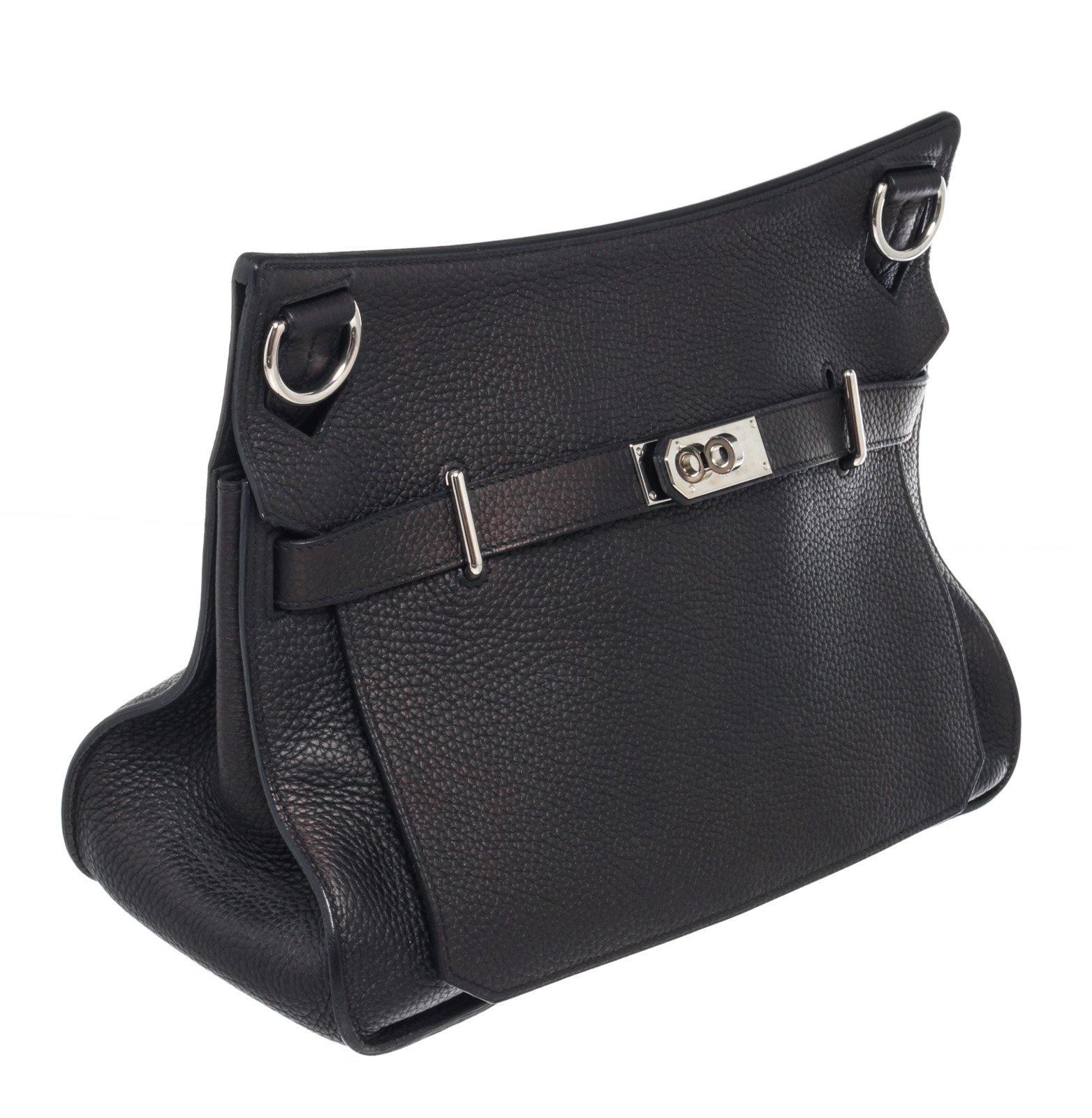 Hermes Black Leather Sac Jypsiere Shoulder Bag 3