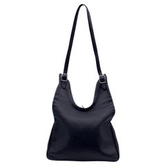 Hermes Black Leather Sac Massai Hobo Shoulder Bag Crossbody