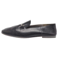 Hermes Saga Loafers Schwarzes Leder Saga Loafers Größe 46