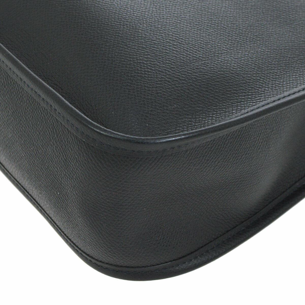 Hermes Black Leather Silver Toggle Men's Women's Carryall Shoulder Bag 1