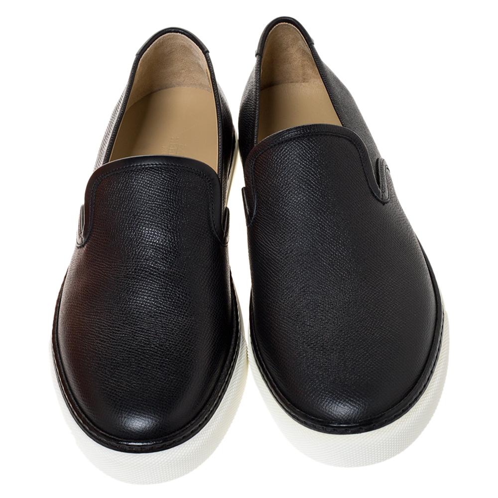 Hermes Black Leather Slip On Sneakers Size 42 For Sale at 1stDibs ...