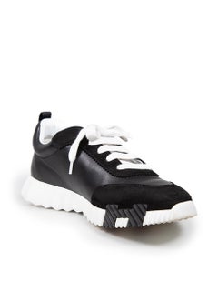 Hermès Black Leather & Suede Bouncing Trainers Size IT 40