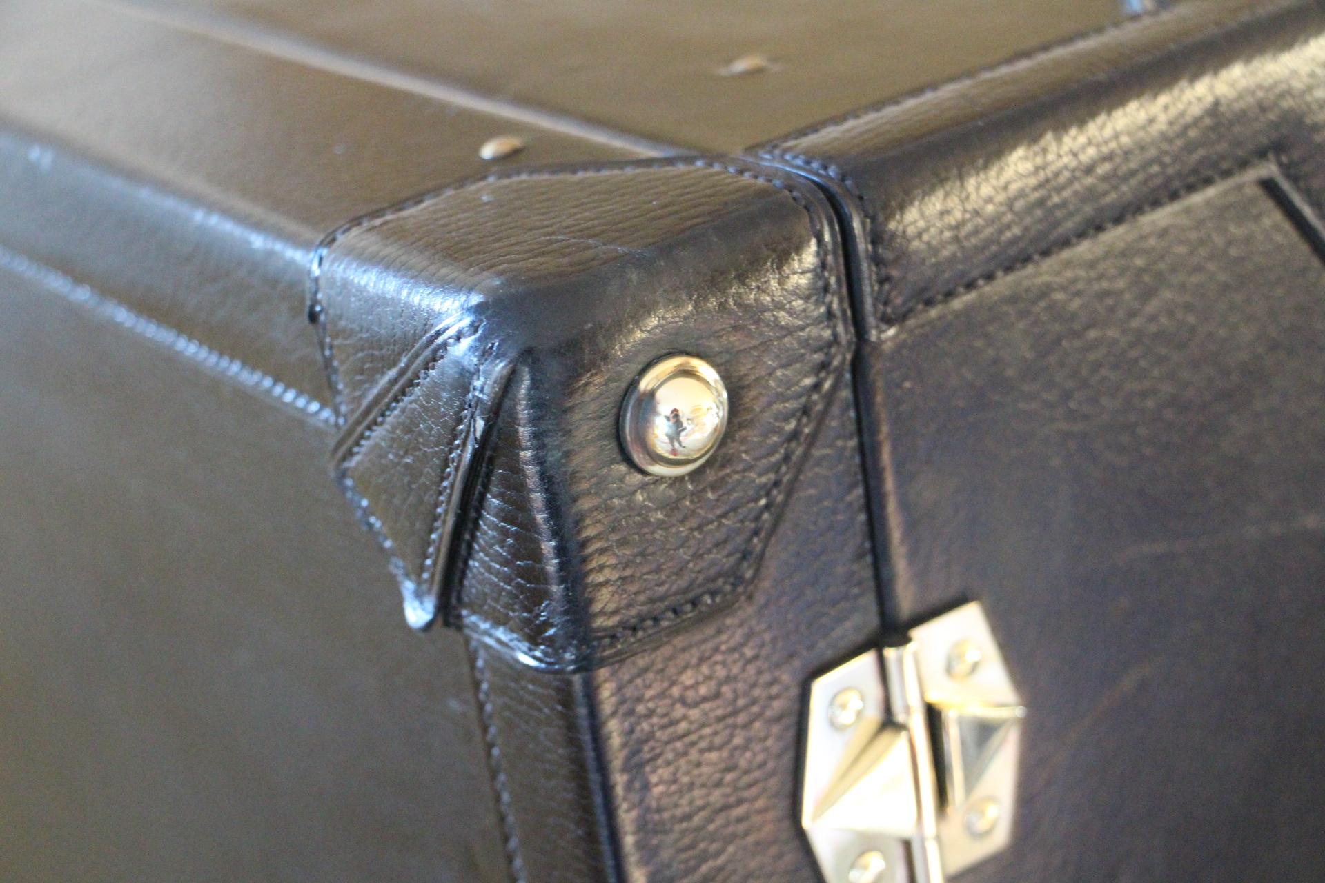 Hermès Black Leather Suitcase 70 cm, Hermès Trunk, Hermès Luggage 10