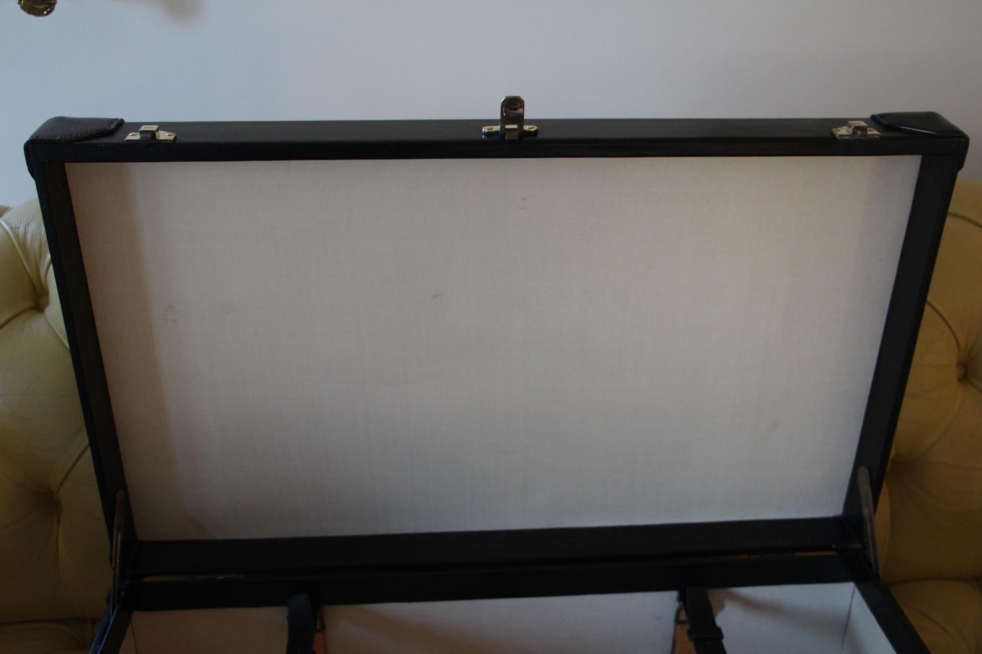 Hermès Black Leather Suitcase 70 cm, Hermès Trunk, Hermès Luggage 14