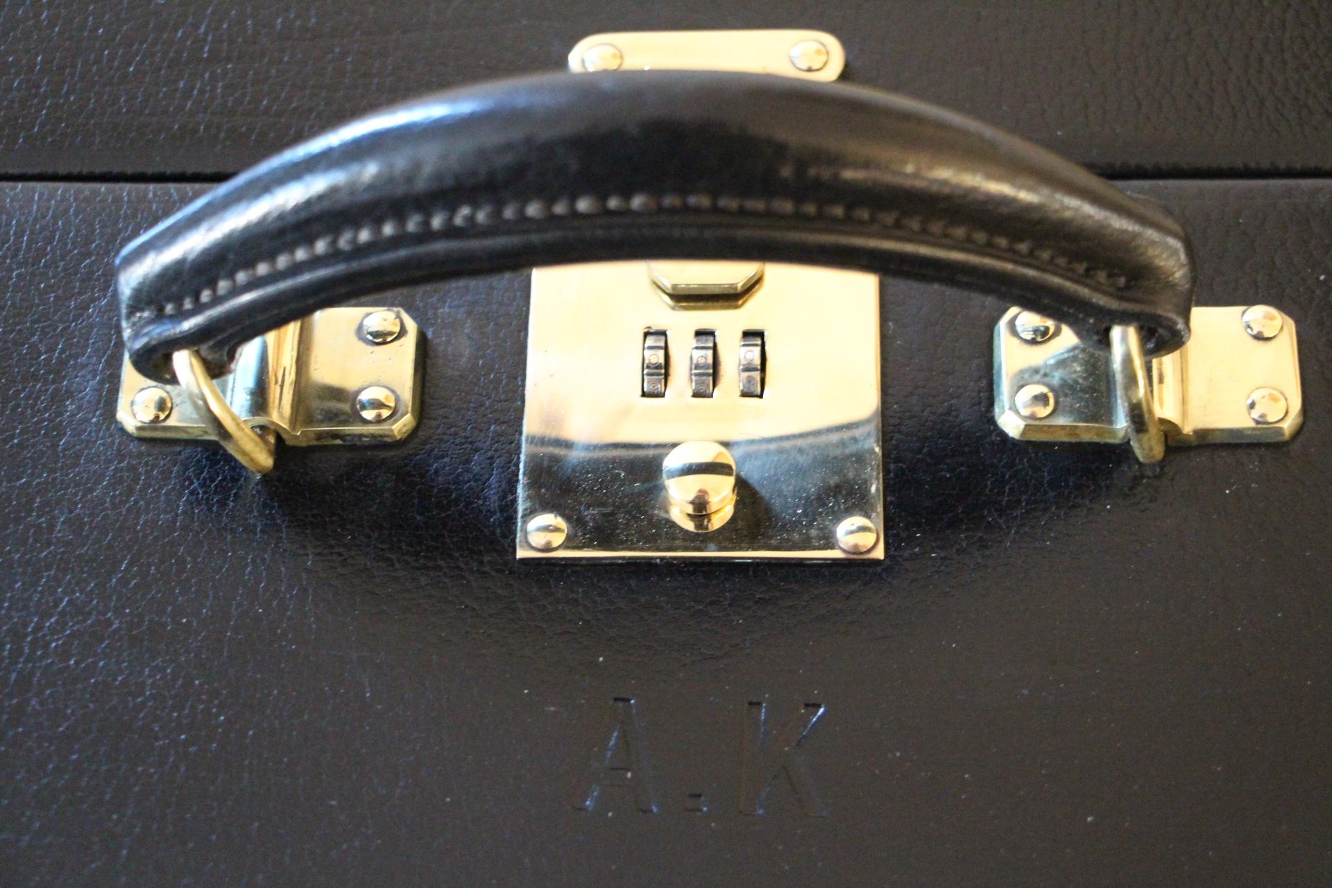 Hermès Black Leather Suitcase 70 cm, Hermès Trunk, Hermès Luggage 2